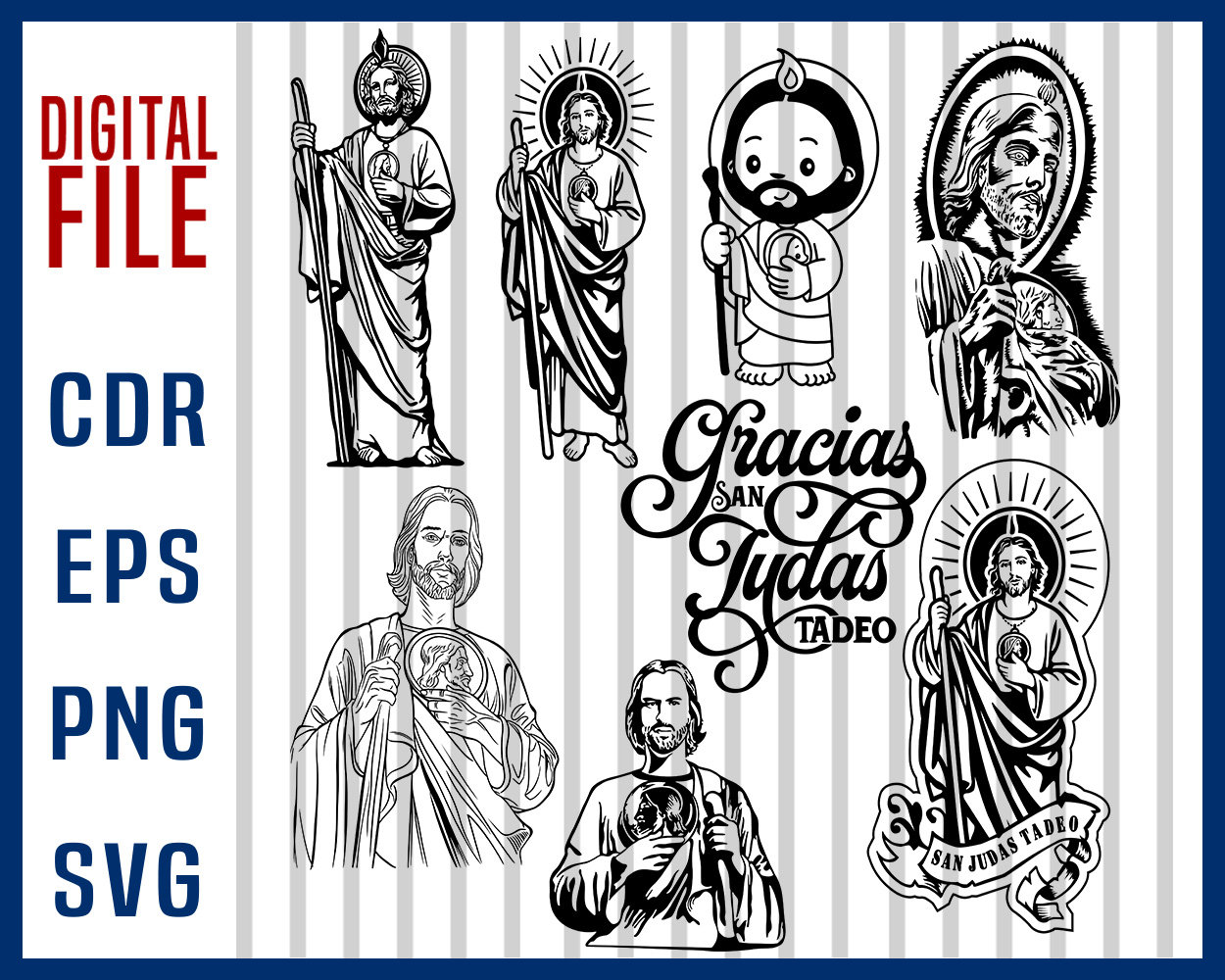 saint judas thaddeus svg, san judas bundle, religion svg, Clipart, Cricut, Silhouette, Jesus Cut File, Vector, Vinyl File, Eps, Png, Svg