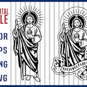 saint judas thaddeus svg, prayer svg, religion svg, Clipart, Cricut, Silhouette, Jesus Cut File, Vector, Vinyl File, Eps, Png, Svg