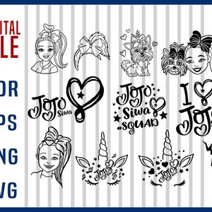 Jojo Siwa Bundle Svg, Png, Jojo Siwa Svg, Png, Files for Cricut