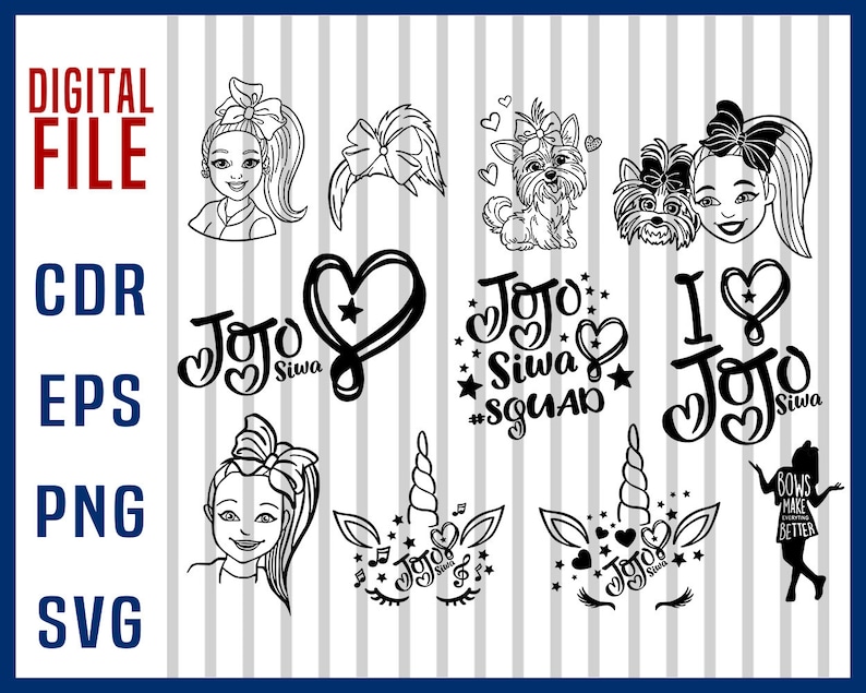 Jojo Siwa Bundle Svg Png Jojo Siwa Svg Png Files for - Etsy