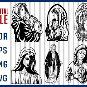 virgin guadalupe svg, virgin mary svg, religion svg, bundle, Clipart, Cricut, Silhouette, Cut File, Vector, Vinyl File, Eps, Png, Svg