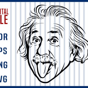 Albert Einstein Vector, Albert Einstein cut file, Albert Einstein Silhouette, Albert Einstein svg,  Famous people, Celebrity, Svg, Png, Eps