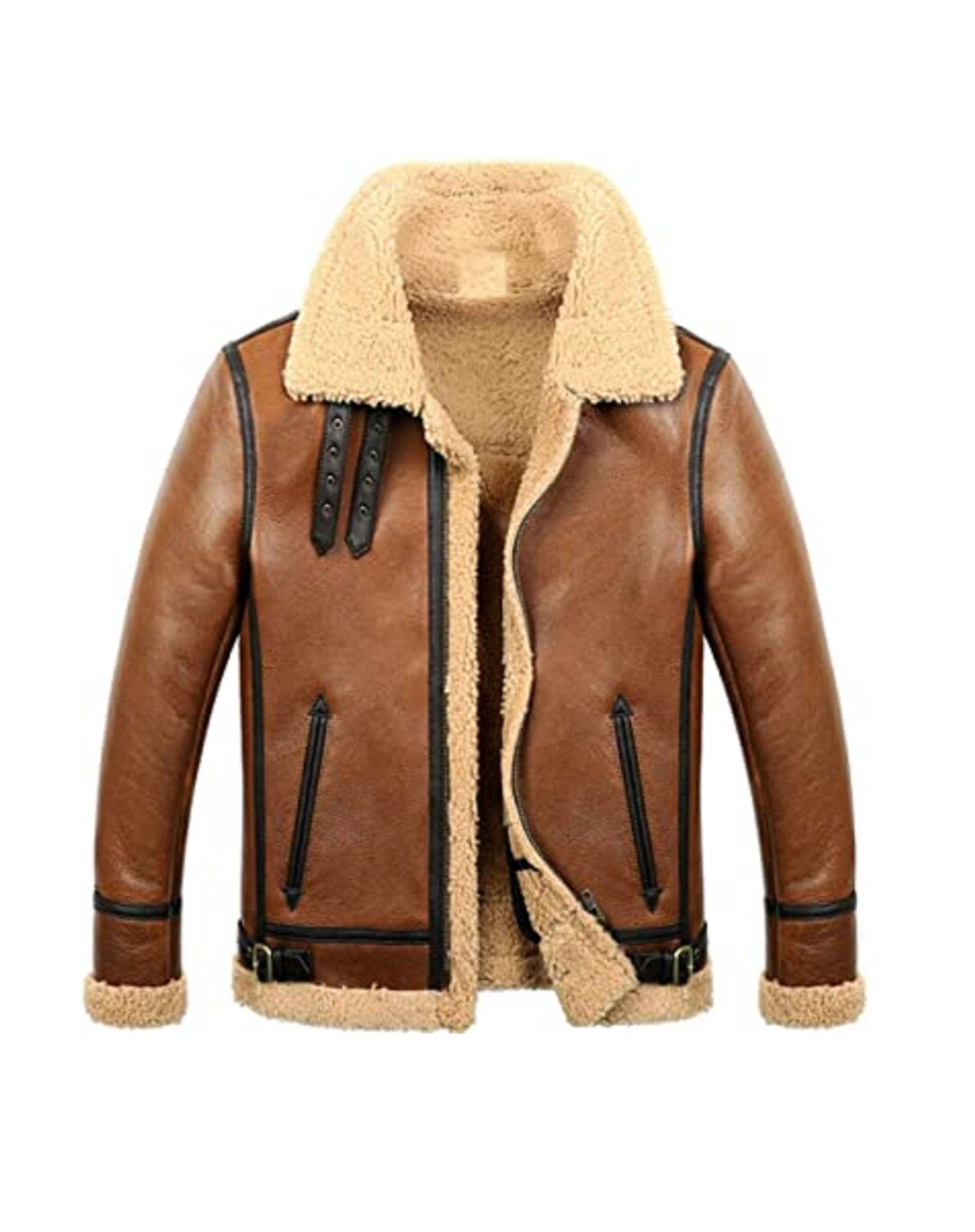 B3 Bomber Mens Jacket Aviator RAF Real Shearling Fur Flight - Etsy