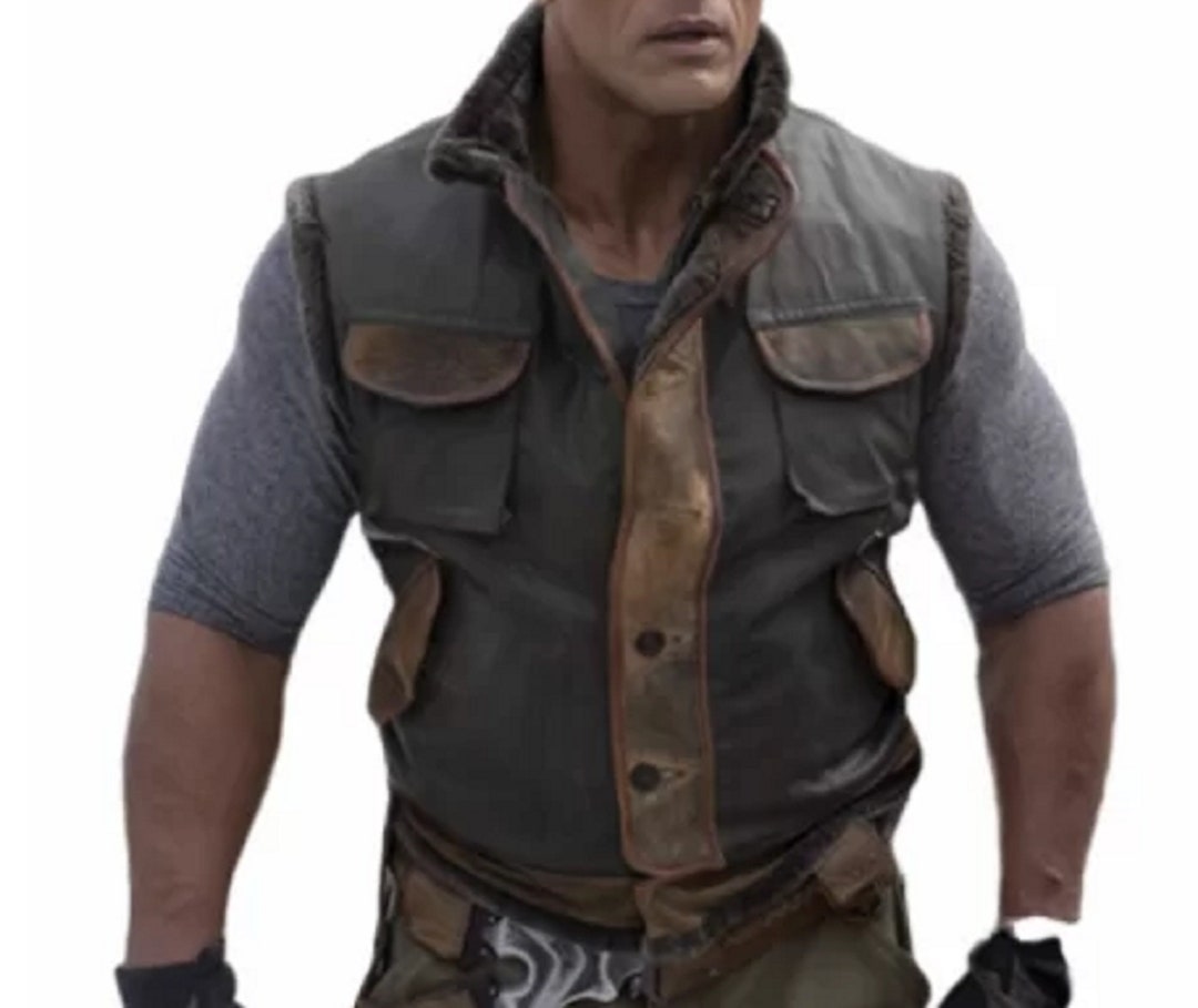 The Rock Jumanji 2 Leather Vest Smolder Bravestone Inspired - Etsy