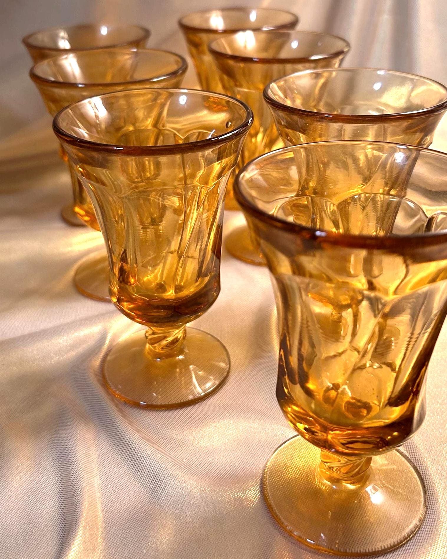 Mid Century Amber Glassware - Etsy