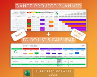 Bundle Deal | Excel Multi Project Planner | To Do List Excel | GANTT Chart | 2024 Calendar Planner | Small Business Templates | Etsy Planner