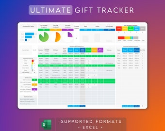 Excel Gift Tracker | Holiday Budget Tracker | Christmas Gift List Tracking | Present Log | Holiday Digital Spreadsheet | Secret Santa List