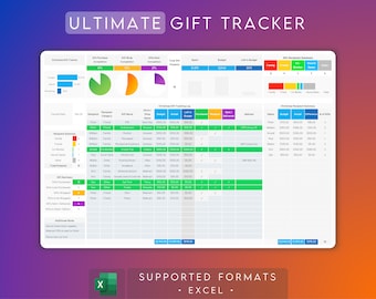 Excel Gift Tracker | Holiday Budget Tracker | Christmas Gift List Tracking | Present Log | Holiday Digital Spreadsheet | Secret Santa List