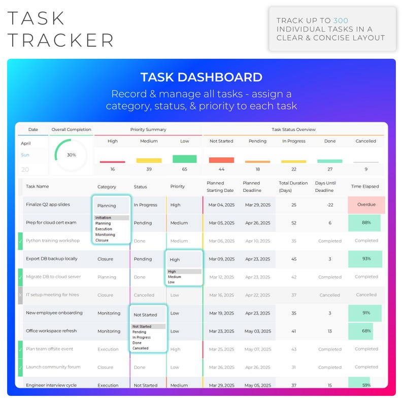 Kanban Board Task Tracker Calendar Planner to Do List Project ...