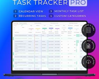 Task Tracker and Planner | To Do List Spreadsheet | Project Management (Excel & Google Sheets)