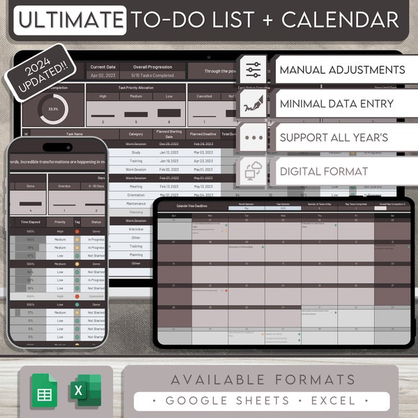 Task and Activity Tracker Excel Etsy