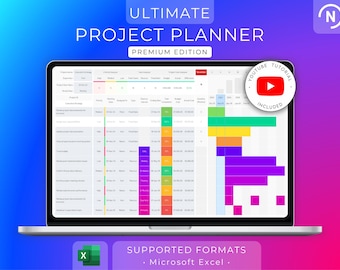 Multi-Project Planner | Automatic Gantt Chart | Task Manager | Budget Cost Tracker | Schedule Template (Excel)