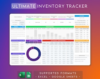 Voorraadtracker Excel en Google Spreadsheets | Bedrijfssjabloon 2024 | Voorraadverkoop en -aankoop | Voorraadaanvulling | Transactielogboek | POS