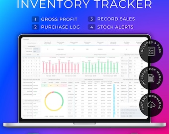Inventory Tracker Small Business Template Track Sales and Purchases Item Restock (Excel & Google Sheets)