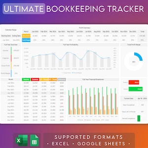 Small Business Bookkeeping Template Excel & Google Sheets Accounting Spreadsheet Expense Tracker Sales Tracker Income Tracker image 1