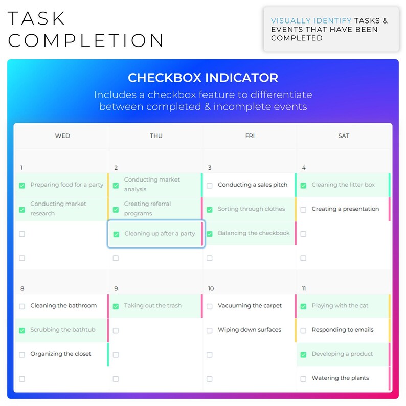 Monthly Calendar Spreadsheet | Multi-year Event Planner | Daily Task ...