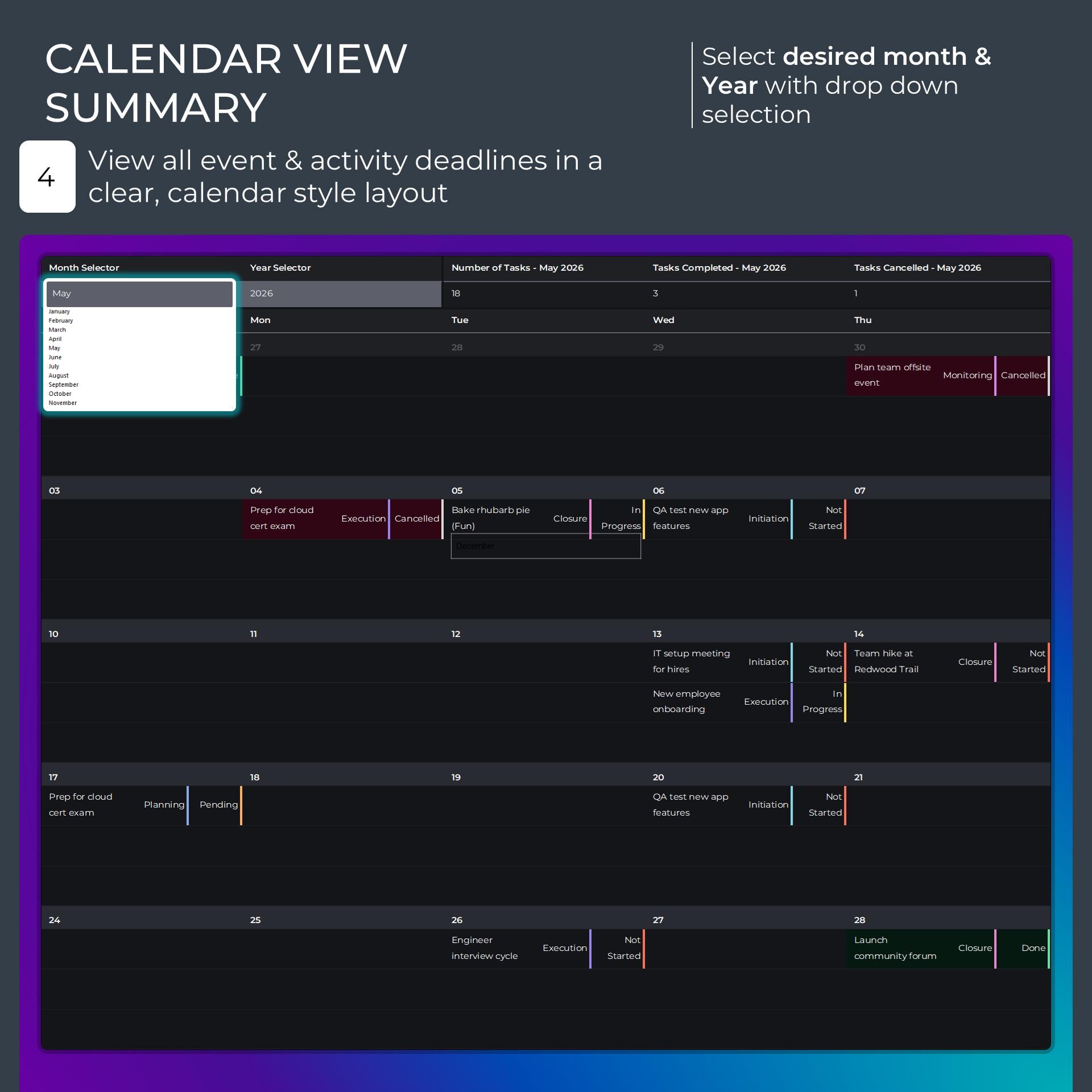 Kanban Board Task Tracker | Project Management Spreadsheet | Task ...
