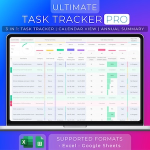 Task Tracker Excel Google Sheets To Do List Spreadsheet Recurring Task Planner Project Management Monthly Organizer Task List ADHD Planner