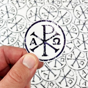 Chi Rho Waterproof Vinyl Sticker | Christogram | Laptop Sticker | Hydroflask Sticker | Water Bottle Sticker |