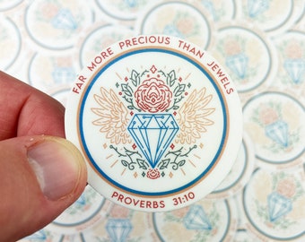 Adhesivo de vinilo impermeable Mucho más precioso que las joyas, Adhesivo de arte del tatuaje, Adhesivo para portátil, Adhesivo de hidrofrasco, Adhesivo de botella de agua,