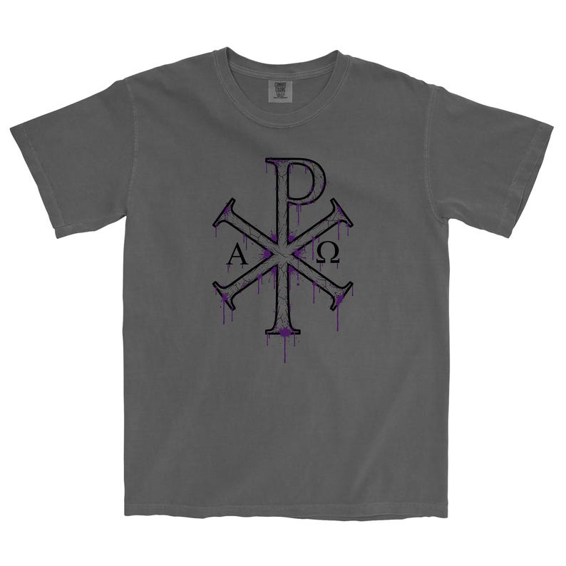Che Rho Design Violet Chi Rho Splatter Christian T-shirt | Comfort Colors Streetwear - Etsy