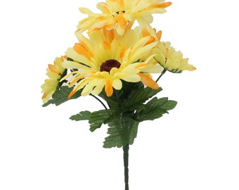 Dazzling Faux Artificial Yellow Gerbera Ideal For Table Centerpieces - Enhance Your Tablescapes with Everlasting Beauty - Table Centerpieces