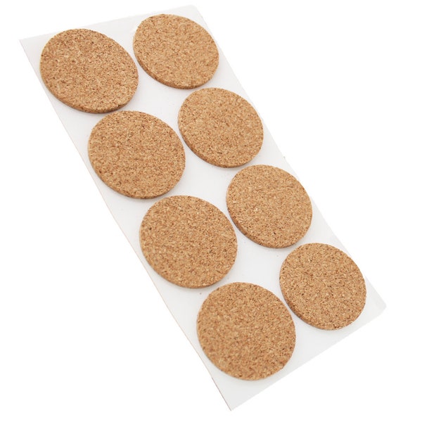 40mm ( 1 1/2" ) Round Self Adhesive Cork Pads ( 8 pads per sheet ) Ideal For Furniture And Also For Table & Chair Legs