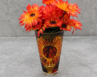 Radiant Blooms: Faux Artificial Orange Gerbera Flowers - Ideal for Home Decor & Accessories - Faux Orange Gerbera Flower Vause Arrangement