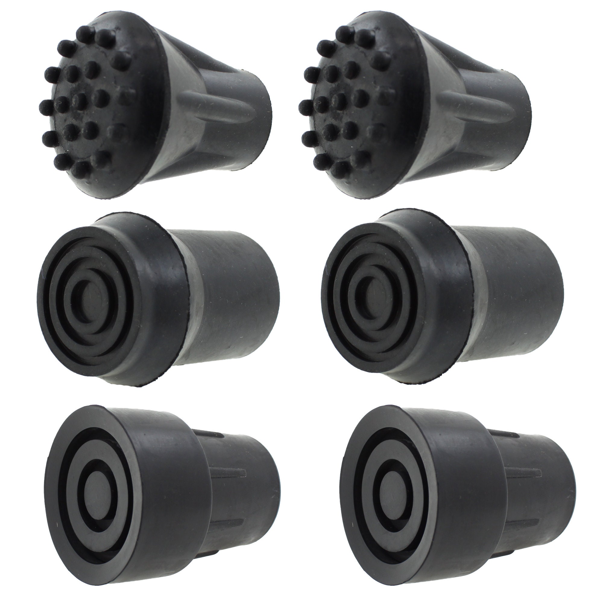 4 Pack of 19mm 3/4 Custom Walking Stick Rubber Bottoms, Walking Cane