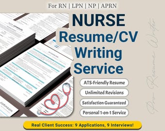 Professional Nurse Resume Writing Service | Tailored ATS-Friendly CV & Cover Letter for RNs, LPNs, NPs | Healthcare and Nursing Roles