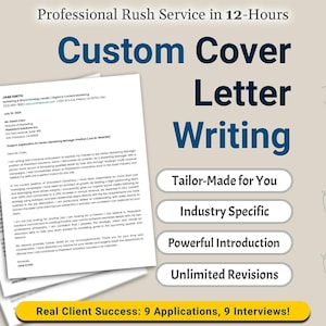 Professional Cover Letter Writing Service: Tailor-Made, Industry-Specific & ATS-Optimized, 24-Hour Rush, Expert Writer