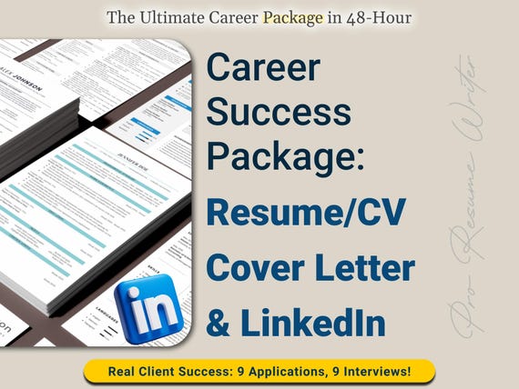 Expert Resume & Cover Letter Writing + LinkedIn Optimization Service: ATS-Friendly Writing, CV Writer, 48-Hour Rush
