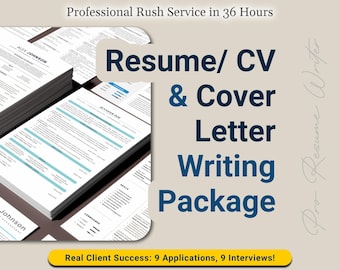 Professional Resume & Cover Letter Writing: ATS-Friendly, 36-Hour Rush, Expert CV Writer, Tailor-Made Writing Service