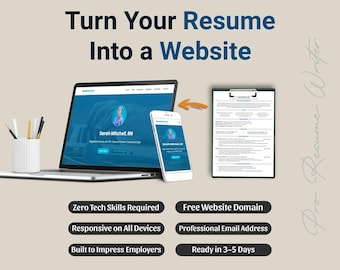 Custom Resume Website, Personal Online Portfolio, Digital CV & Bio Site, Professional Branding