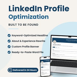 LinkedIn Profile Optimization: Professional LinkedIn Writer, SEO Keyword Expert, 24-Hour Rush, Custom Banner Design