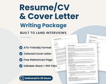 Professional Resume & Cover Letter Writing: ATS-Friendly, 36-Hour Rush, Expert CV Writer, Tailor-Made Writing Service