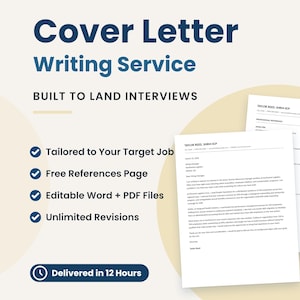 Professional Cover Letter Writing Service: Tailor-Made, Industry-Specific & ATS-Optimized, 24-Hour Rush, Expert Writer