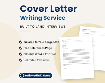 Professional Cover Letter Writing Service: Tailor-Made, Industry-Specific & ATS-Optimized, 24-Hour Rush, Expert Writer