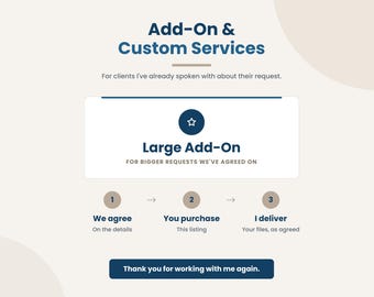 Add-on en aangepaste services: neem contact met mij op voordat je deze listing koopt