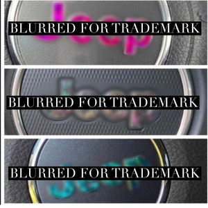 Holographic sticker that fits over top of emblem, decal for emblem, decal for steering wheel, fenders, front and rear emblem, bumper sticker