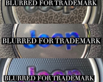 Decal/sticker that fits over top of emblem, decal for emblem, decal for steering wheel, fenders, front and rear emblem, bumper sticker Jeep