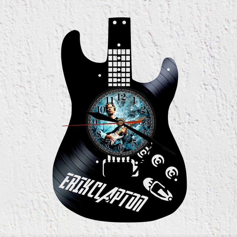Large Size Wall Clock Electric Guitar Shape Rock & Blues Etsy