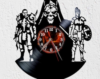 Large Size Wall Clock Fantasia Dark Terror Vinyl Record Clock LP 12"