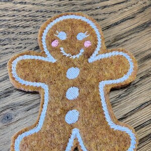 Gingerbread girl machine embroidery design, ITH file, digital design, In the hoop gingerbread girl, cute gingerbread design