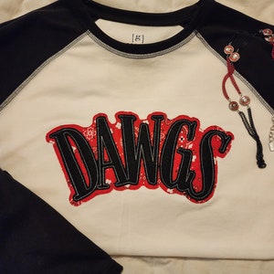 DAWGS double applique machine embroidery file, digital download, machine embroidery, digital file