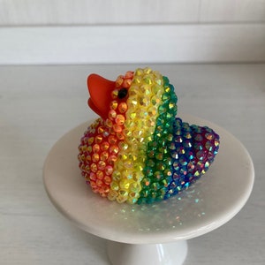 Rainbow Rhinestone Duck