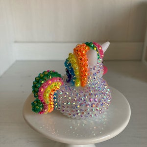 Rainbow Unicorn Rhinestone Duck