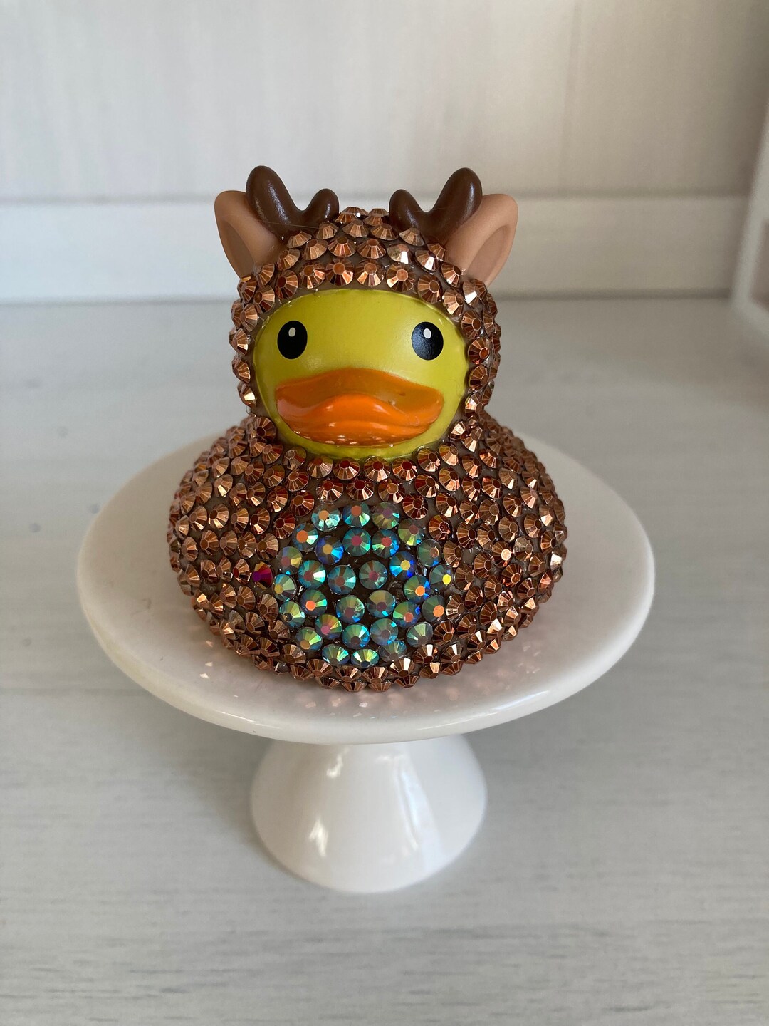 Reindeer Rhinestone Duck - Etsy