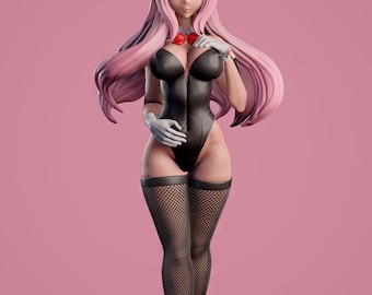 Kaninflicka | 3D-utskriven figur i hög upplösning | Omålad