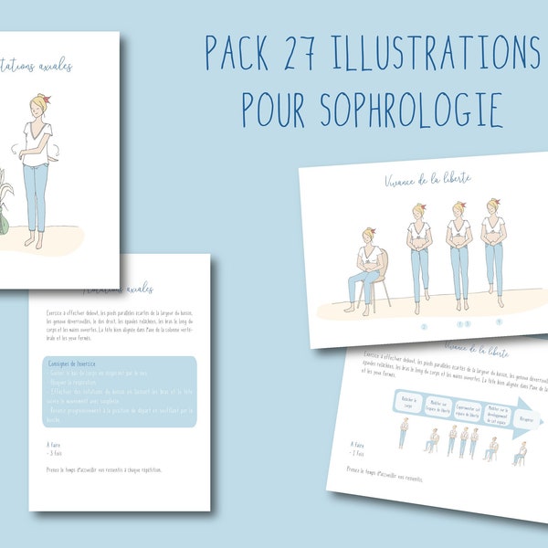 Pack 27 illustrations pour sophrologie - Format numérique A5